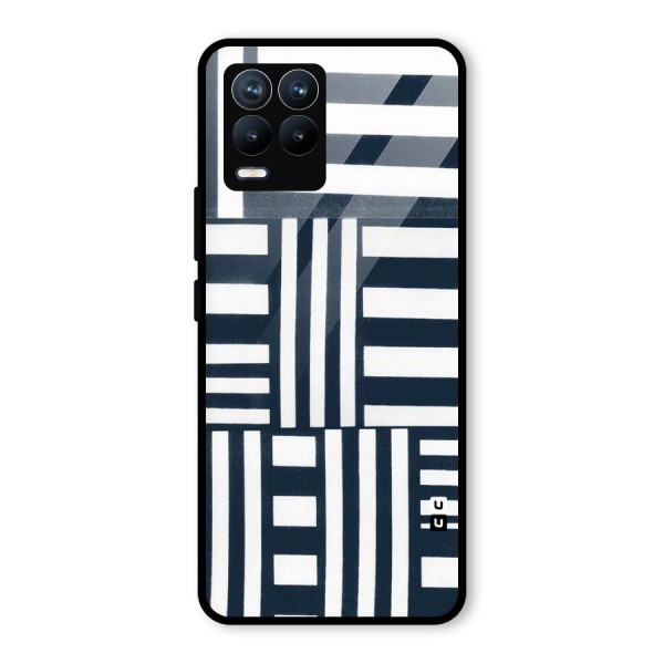 Square  Stripes Glass Back Case for Realme 8 Pro