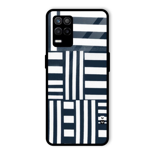 Square  Stripes Glass Back Case for Realme 9 5G