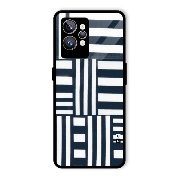 Square  Stripes Glass Back Case for Realme GT2 Pro