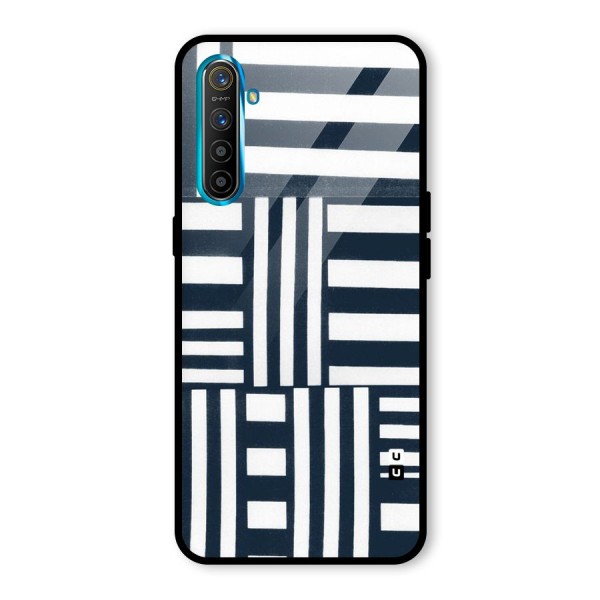 Square  Stripes Glass Back Case for Realme XT