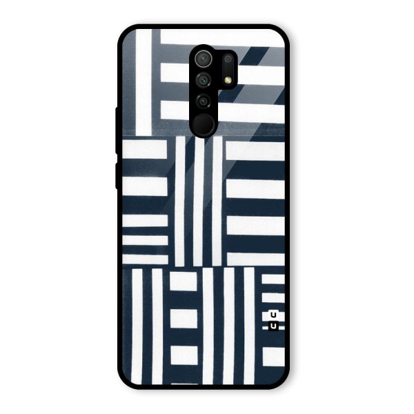 Square  Stripes Glass Back Case for Redmi 9 Prime