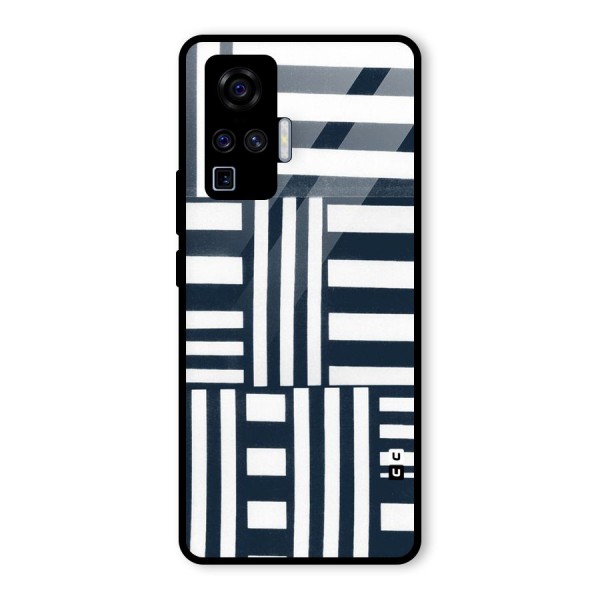 Square  Stripes Glass Back Case for Vivo X50 Pro