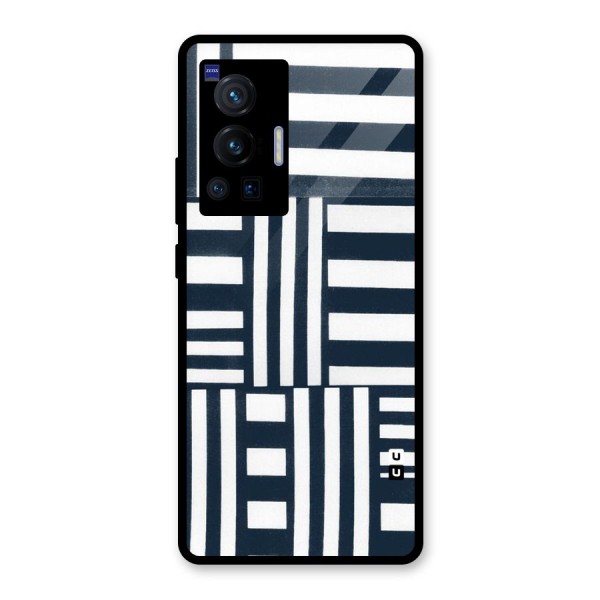 Square  Stripes Glass Back Case for Vivo X70 Pro