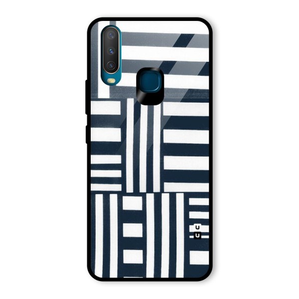 Square  Stripes Glass Back Case for Vivo Y12