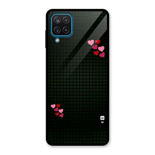 Square and Hearts Glass Back Case for Galaxy A12