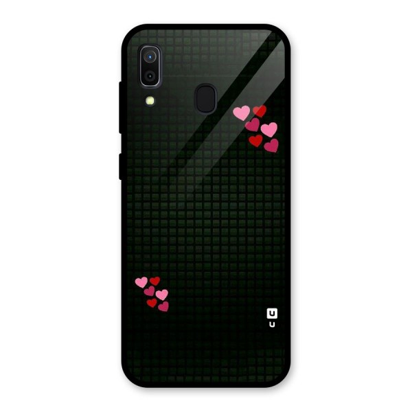 Square and Hearts Glass Back Case for Galaxy A30