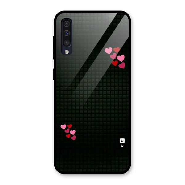 Square and Hearts Glass Back Case for Galaxy A30s