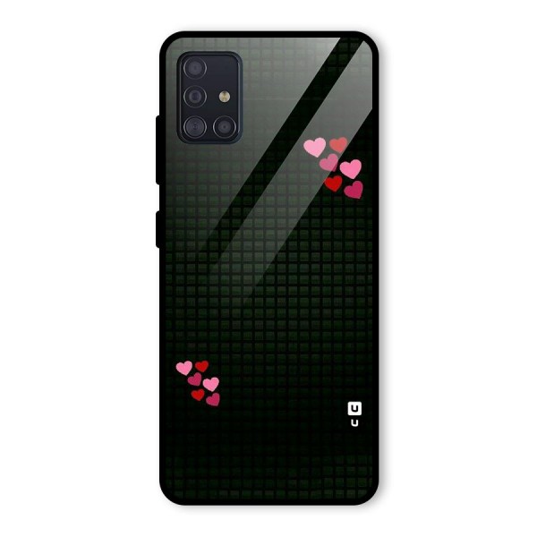 Square and Hearts Glass Back Case for Galaxy A51