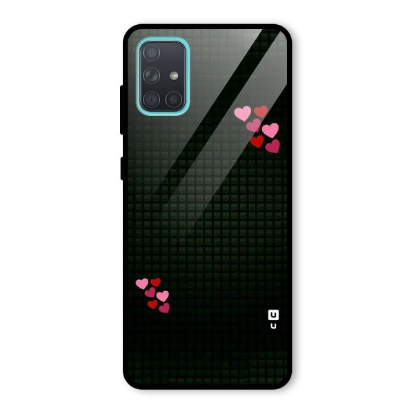 Square and Hearts Glass Back Case for Galaxy A71