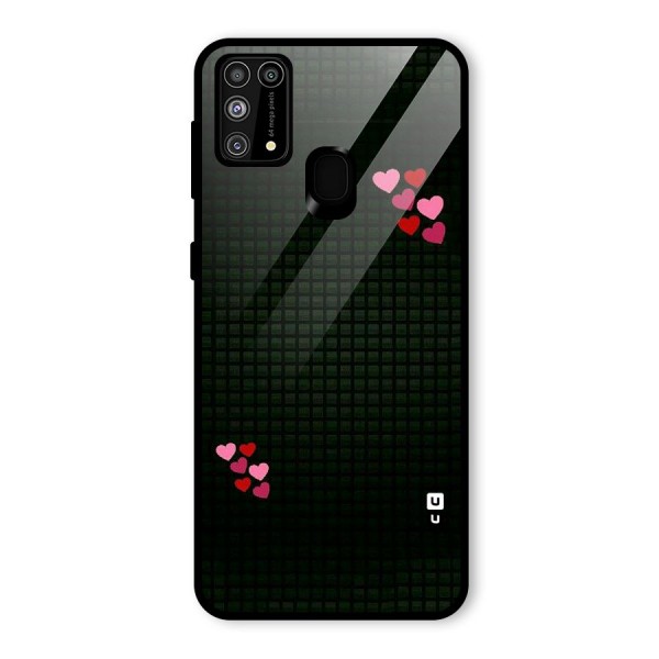 Square and Hearts Glass Back Case for Galaxy F41