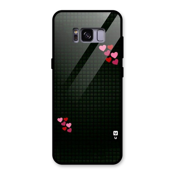 Square and Hearts Glass Back Case for Galaxy S8