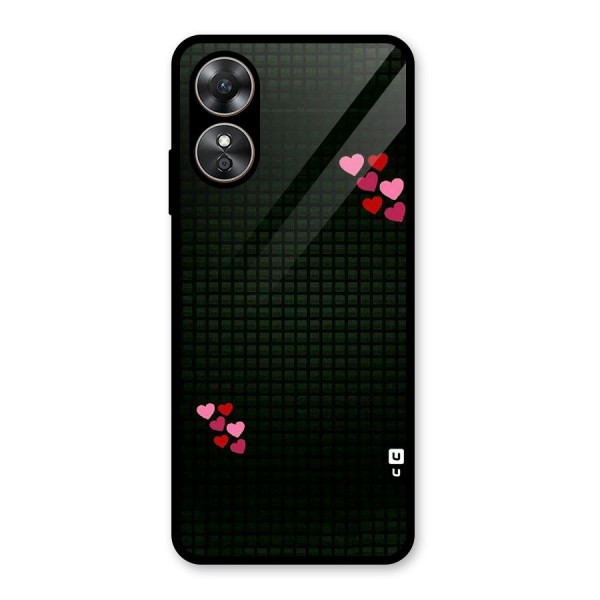 Square and Hearts Glass Back Case for Oppo A17