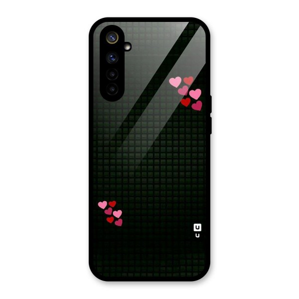 Square and Hearts Glass Back Case for Realme 6i