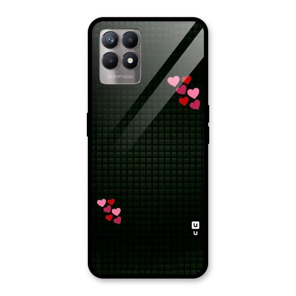 Square and Hearts Glass Back Case for Realme 8i