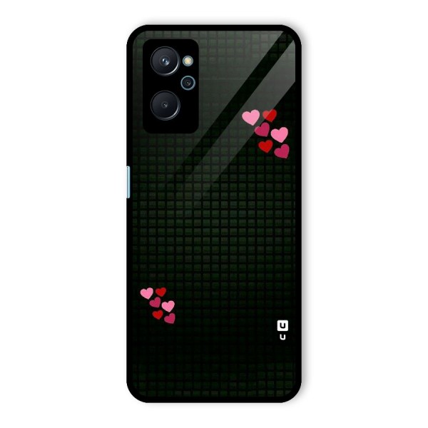 Square and Hearts Glass Back Case for Realme 9i