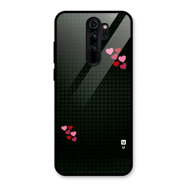 Square and Hearts Glass Back Case for Redmi Note 8 Pro