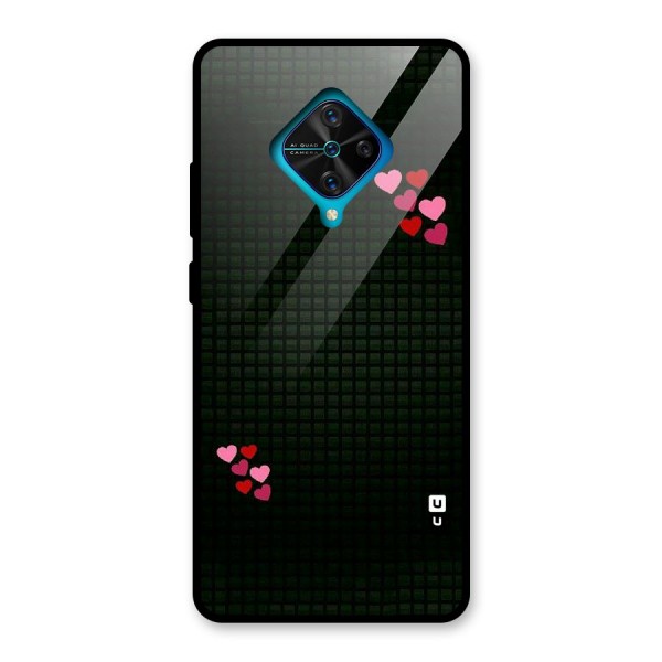 Square and Hearts Glass Back Case for Vivo S1 Pro
