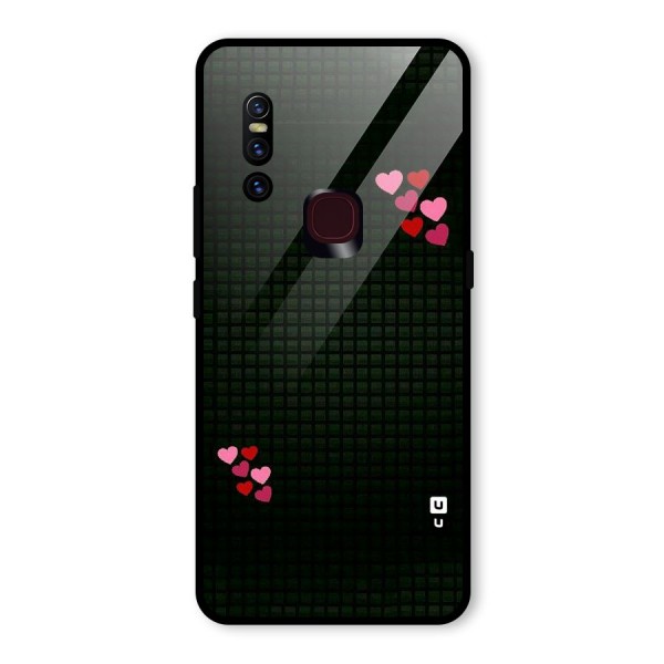 Square and Hearts Glass Back Case for Vivo V15