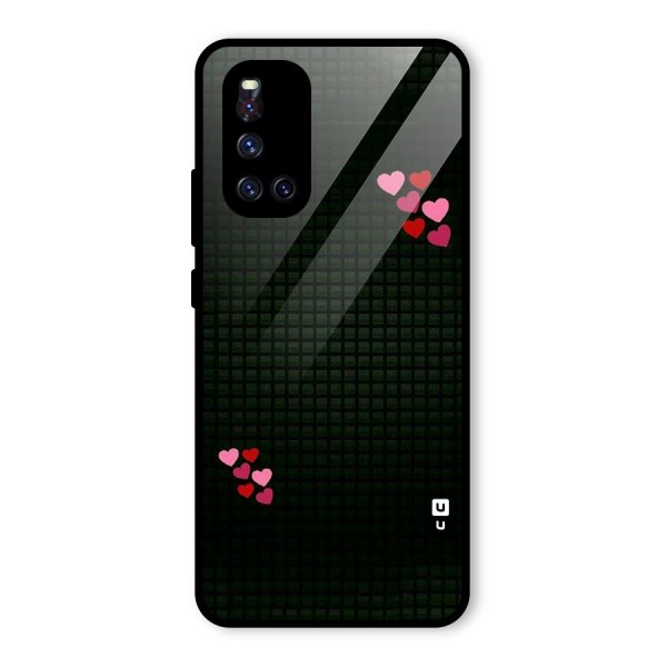 Square and Hearts Glass Back Case for Vivo V19