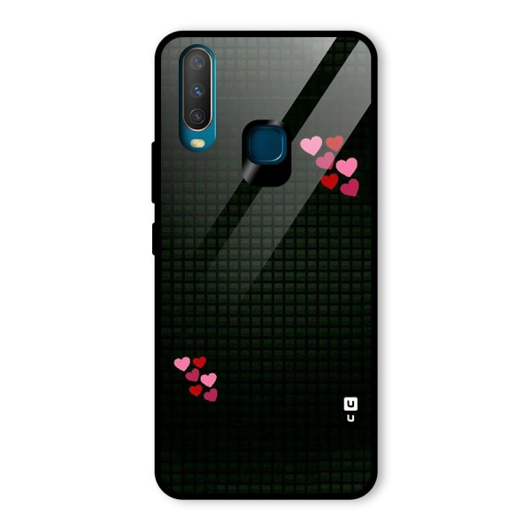 Square and Hearts Glass Back Case for Vivo Y12