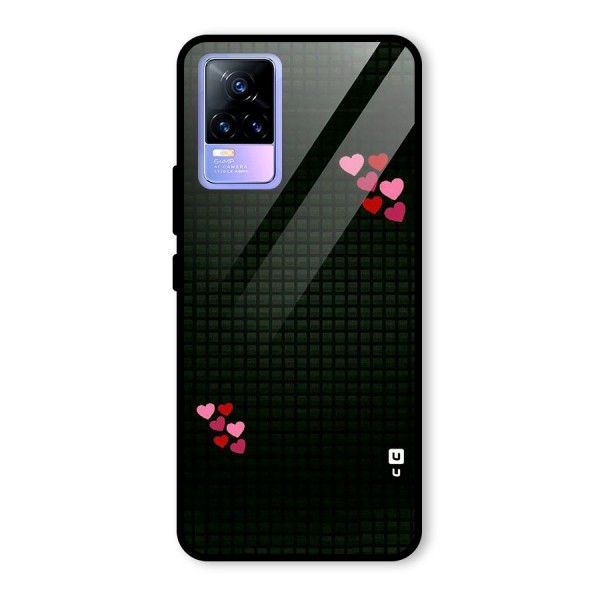 Square and Hearts Glass Back Case for Vivo Y73