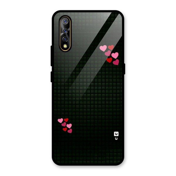 Square and Hearts Glass Back Case for Vivo Z1x