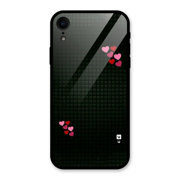 Square and Hearts Glass Back Case for XR