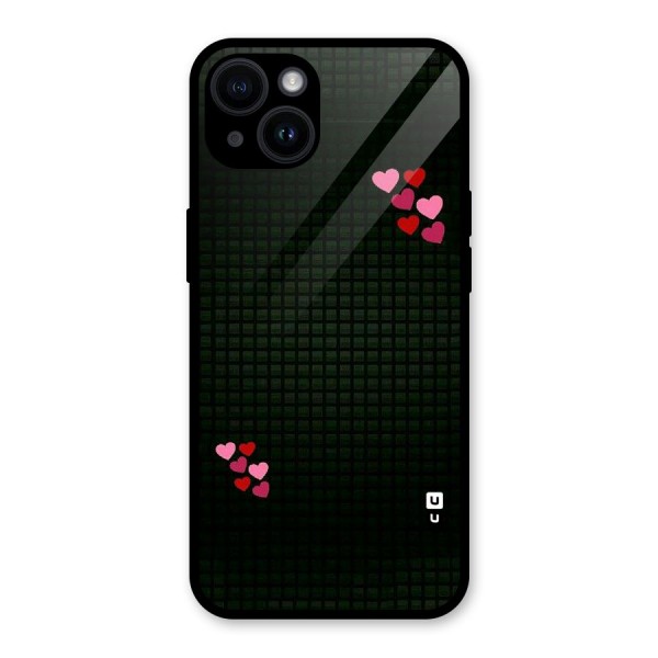 Square and Hearts Glass Back Case for iPhone 14