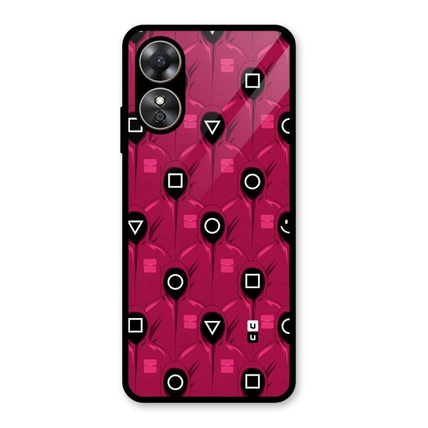 Squid Gamers Pattern Glass Back Case for Oppo A17