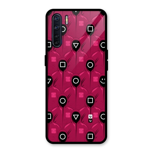 Squid Gamers Pattern Glass Back Case for Oppo F15