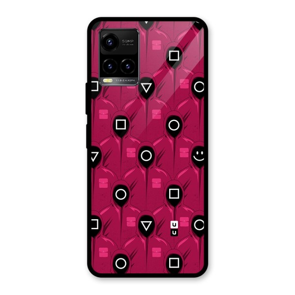 Squid Gamers Pattern Glass Back Case for Vivo Y21A