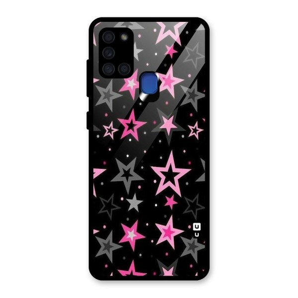 Star Outline Glass Back Case for Galaxy A21s