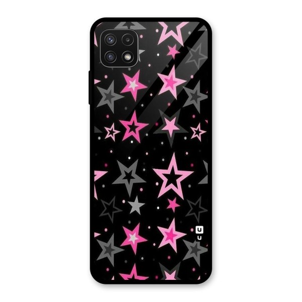 Star Outline Glass Back Case for Galaxy A22 5G