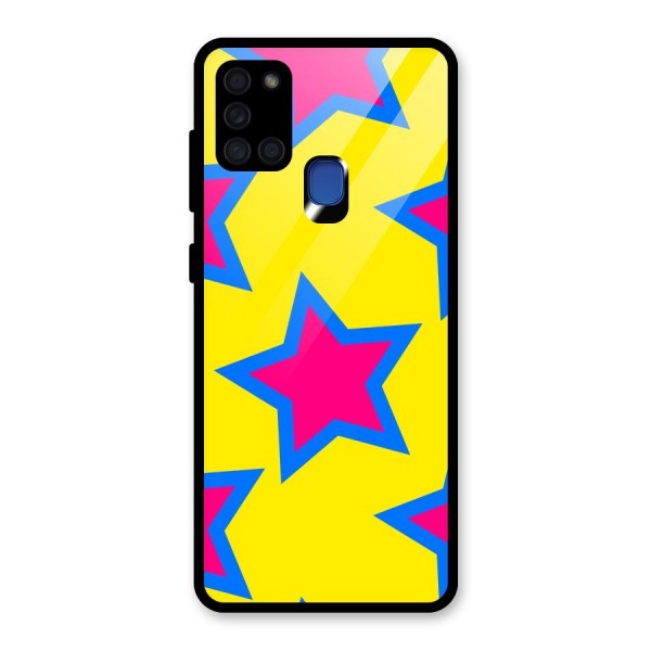 Star Pattern Glass Back Case for Galaxy A21s