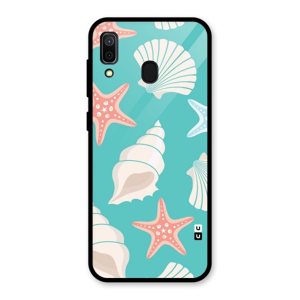 Starfish Sea Shell Glass Back Case for Galaxy A30