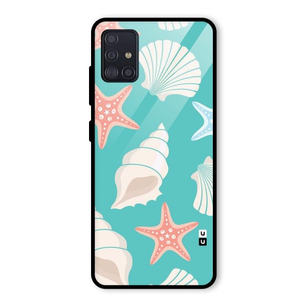 Starfish Sea Shell Glass Back Case for Galaxy A51