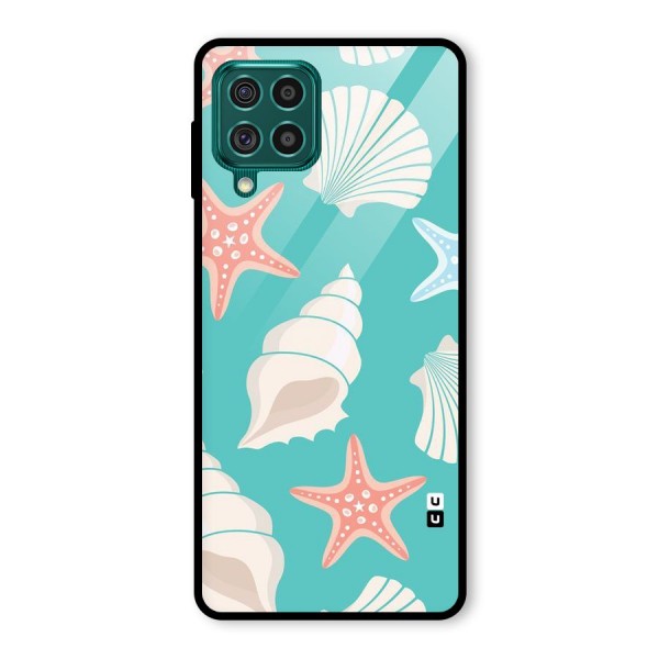 Starfish Sea Shell Glass Back Case for Galaxy F62