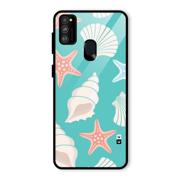 Starfish Sea Shell Glass Back Case for Galaxy M21