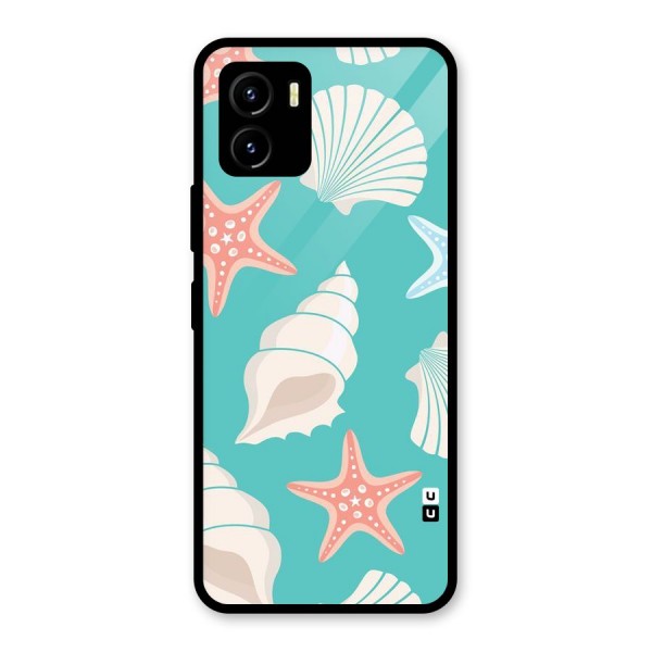 Starfish Sea Shell Glass Back Case for Vivo Y15s