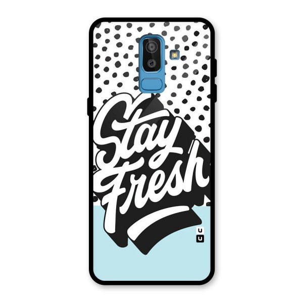 Stay Fresh Glass Back Case for Galaxy J8