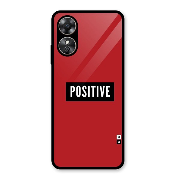 Stay Positive Glass Back Case for Oppo A17