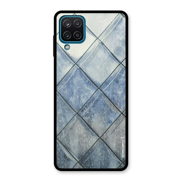 Steel Blue Pattern Glass Back Case for Galaxy A12