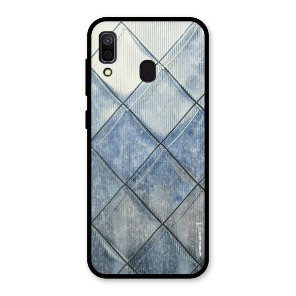 Steel Blue Pattern Glass Back Case for Galaxy A30