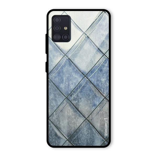 Steel Blue Pattern Glass Back Case for Galaxy A51