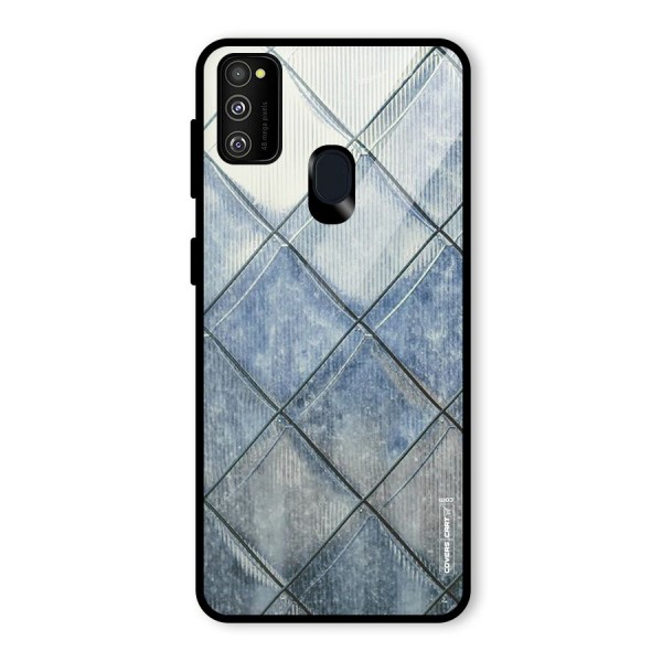 Steel Blue Pattern Glass Back Case for Galaxy M21