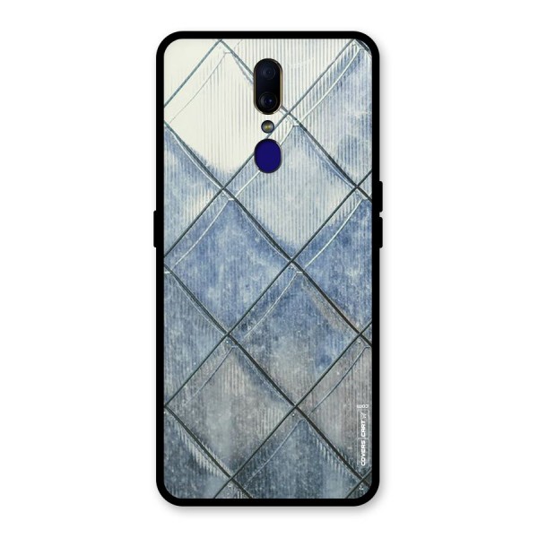 Steel Blue Pattern Glass Back Case for Oppo F11