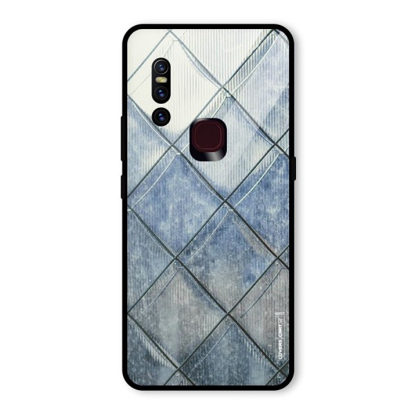 Steel Blue Pattern Glass Back Case for Vivo V15