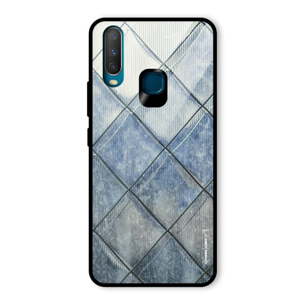 Steel Blue Pattern Glass Back Case for Vivo Y12