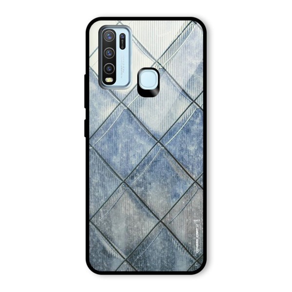 Steel Blue Pattern Glass Back Case for Vivo Y30