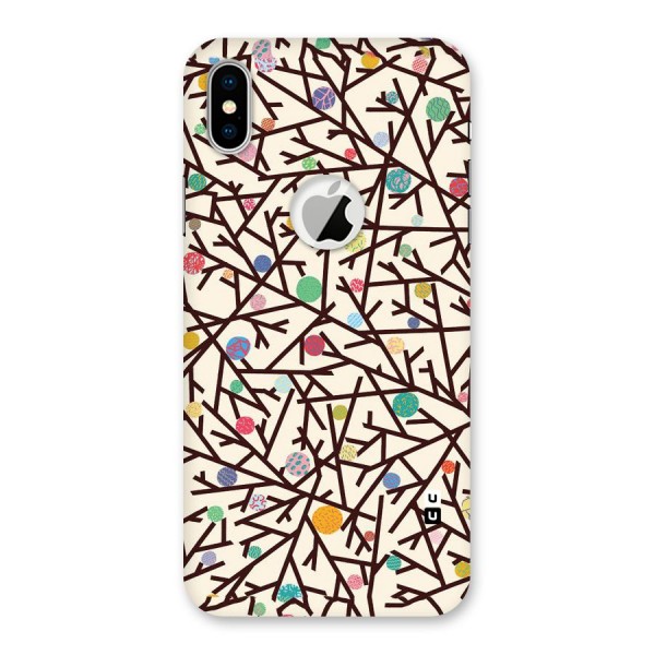 Stem Pattern Back Case for iPhone XS Logo Cut